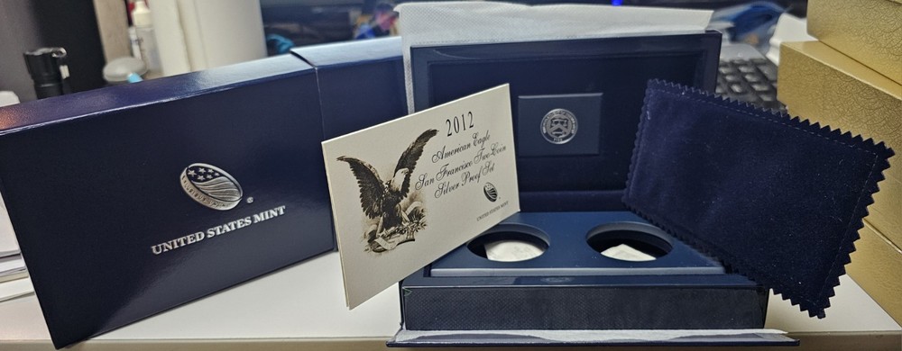 2012 American Eagle SF Two Coin Silver Proof Set NO COINS w/ COA