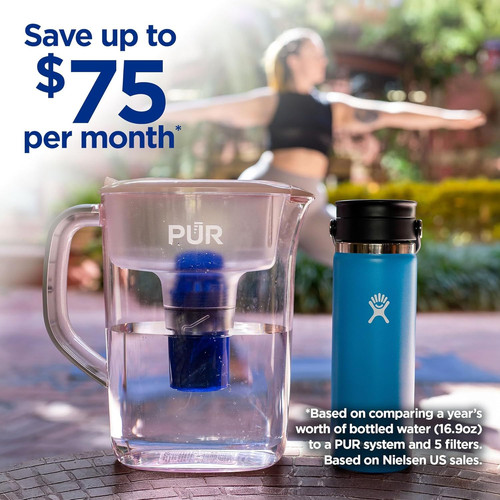 PUR 7-Cup Water Pitcher, 1 Genuine Filter, Cleaner, Great-tasting Water,...