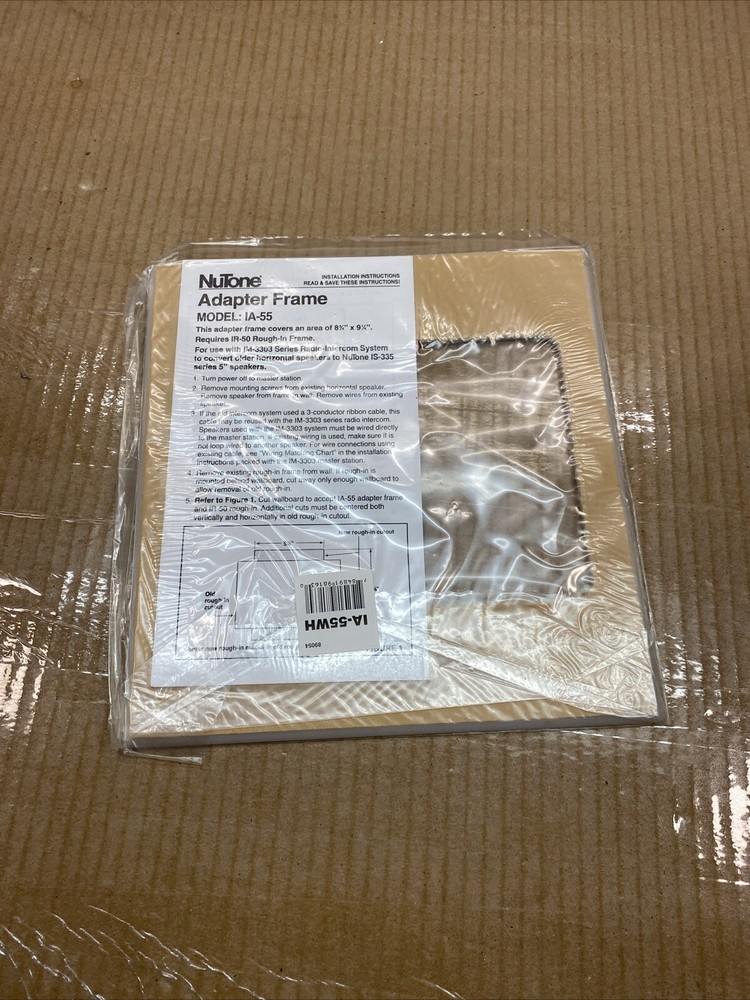 Nutone Model IA-55 Radio-Intercom Speaker Converter Adapter UPDATE Frame- WHITE