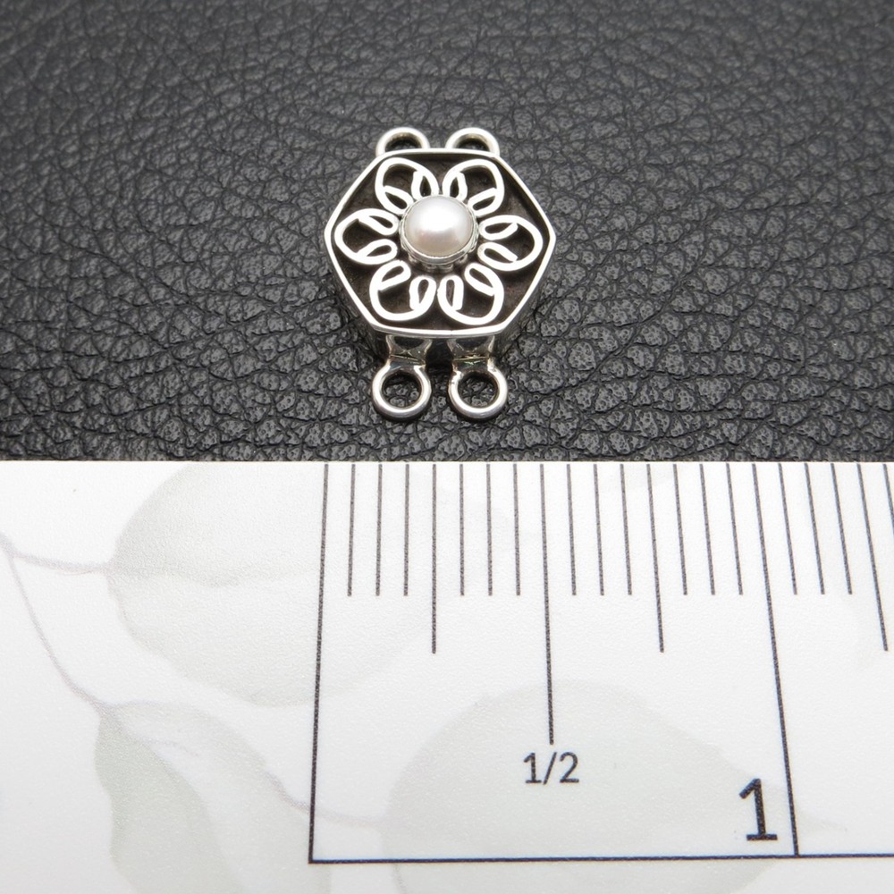 2-Strand Sterling Bali Connector w/ Pearl