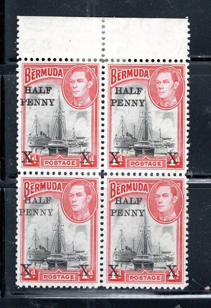 BRITISH BERMUDA CARIBBEAN   STAMPS OVERPRINT BLOCK HINGED LOT 1764BB