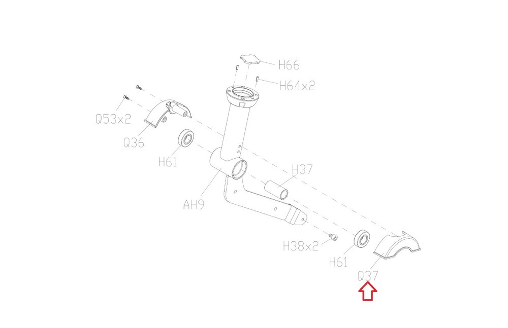 Matrix Commercial Elliptical Pivot Inside Lower Arm Cover 062272-AA