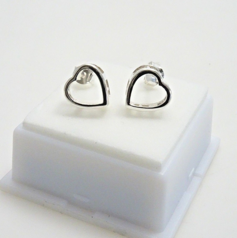 Heart Shape Sterling Silver Bezel Earring Castings - 5mm - 8mm Available!