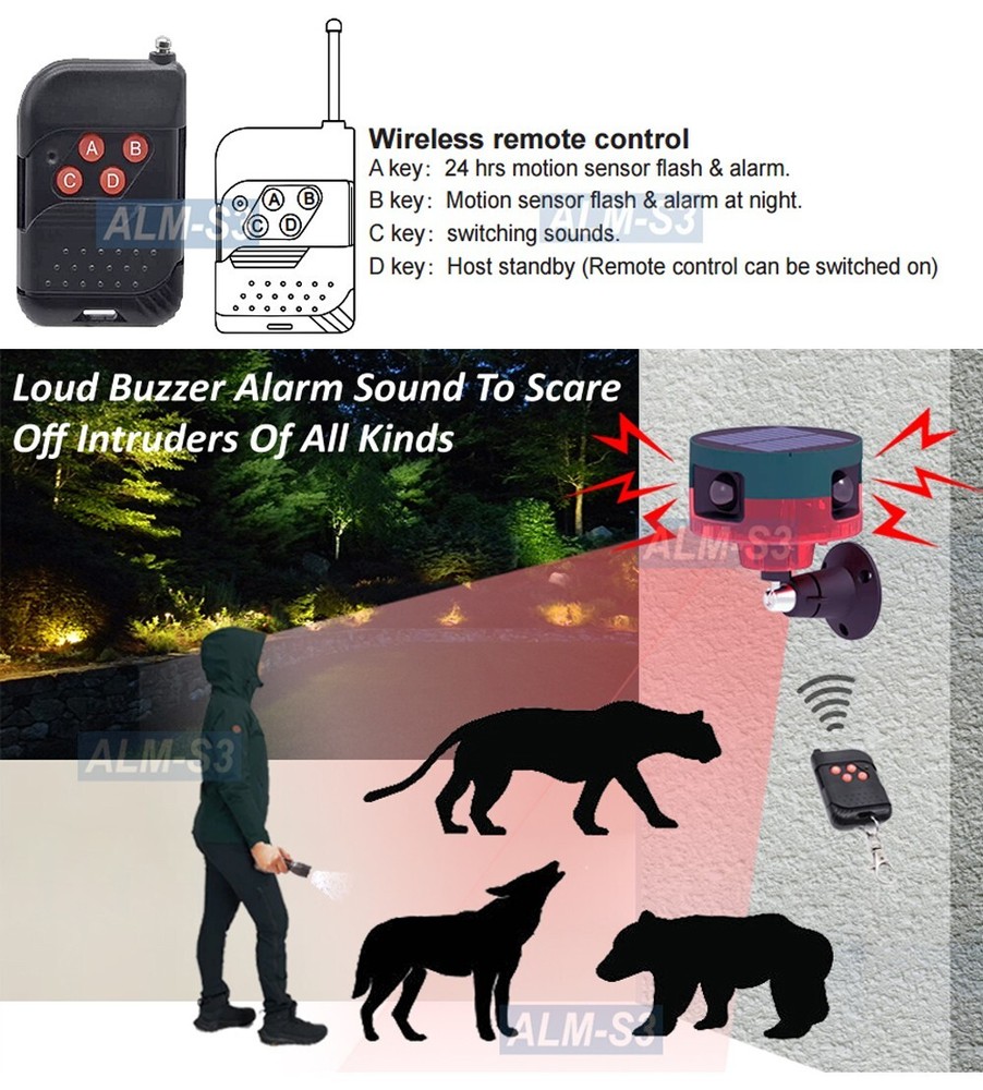 Solar-Powered Motion Sensor Alarm with IR Remote and Voice Recording