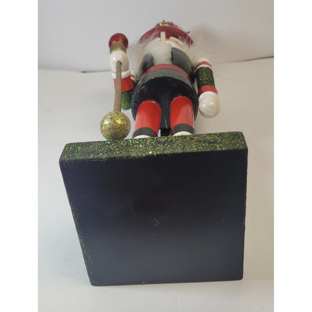 Vintage Nutcracker Christmas Red Green Glitter Hat Opens Holiday Decor