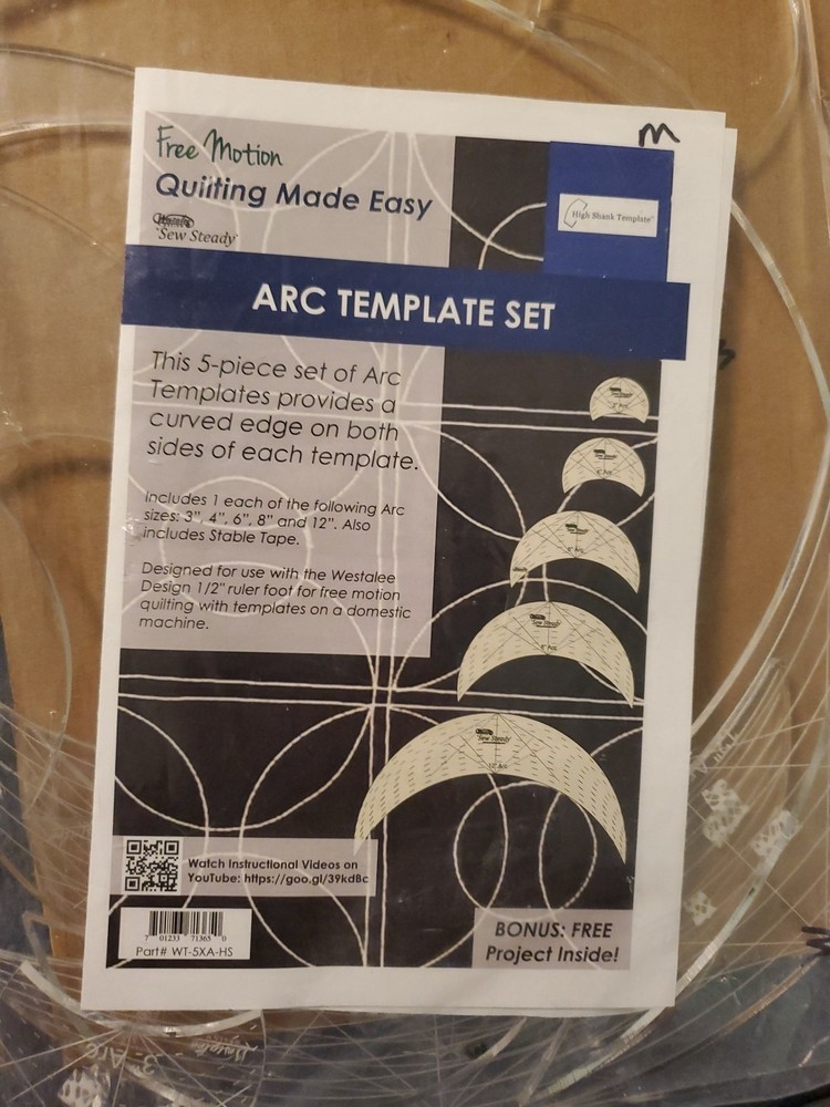 Westalee Sew Steady Arc Template High Shank Template