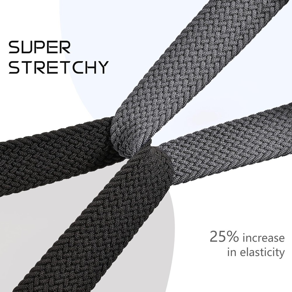 2-Pack 22mm Soft Elastic Straps for Smartwatches - Adjustable & Breathable Fit