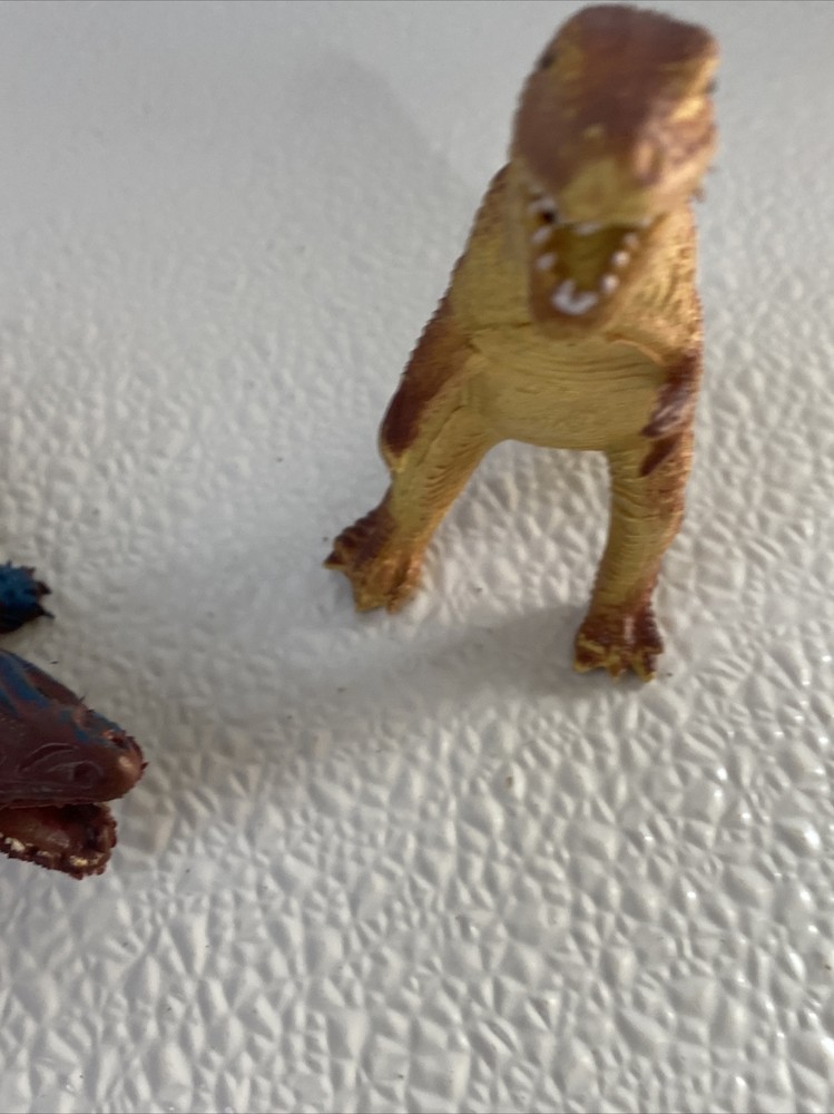 2 Approx 6” Rubber Toy Dinosaurs
