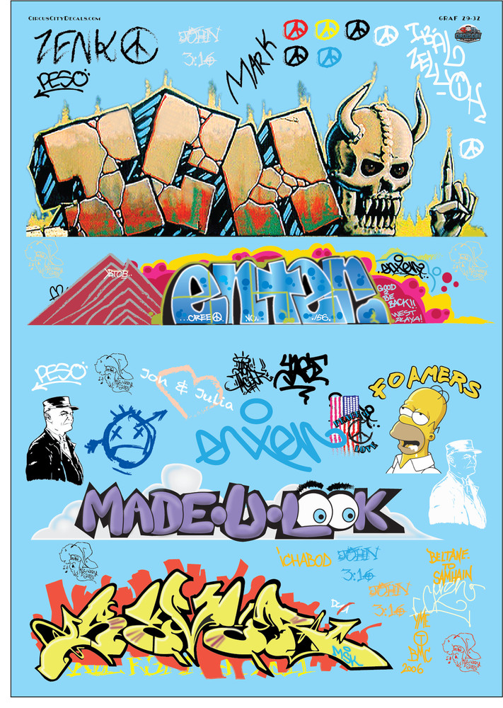 Railroad Graffiti G Scale Decal Set