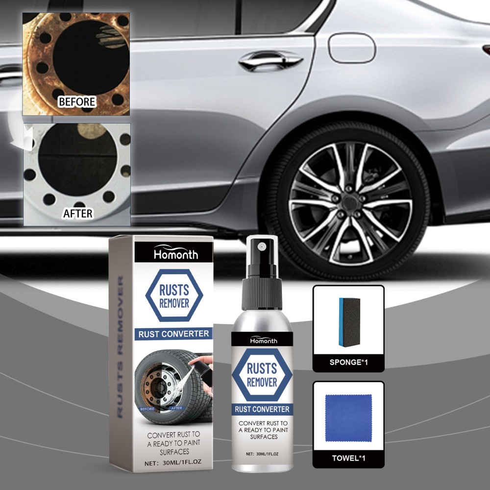 car tire rust spray decontinat dust steel ring rust removal