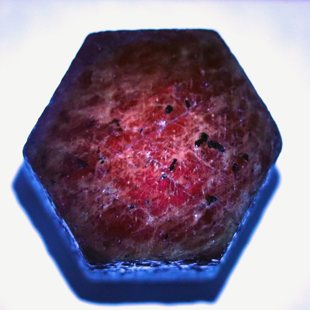 Fluorescent Ruby, Red Corundum from India (RUB55)