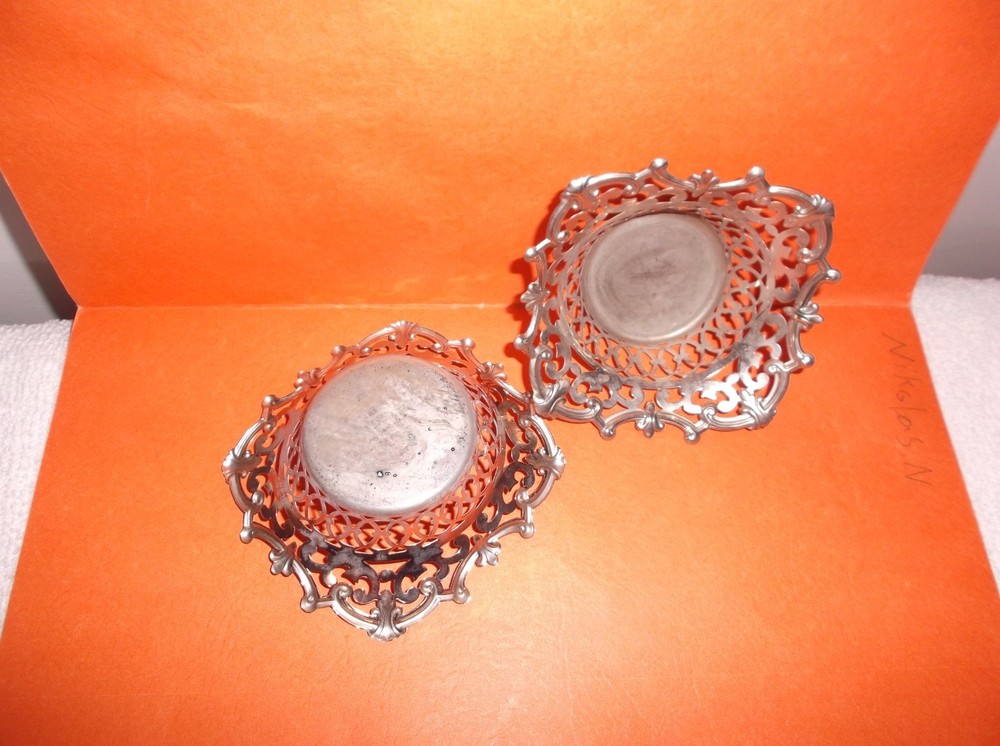 (2) W & C Silverplate Candy Dish?? 3 1/2" X 4" x 1 1/2" Deep