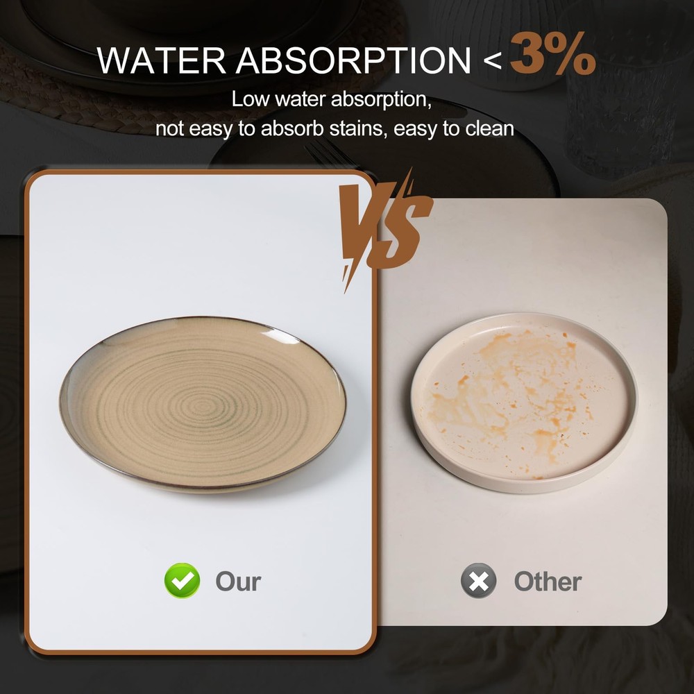 Ceramic Dinnerware 12 Pieces Dinnerware Sets Cereal Bowls Reactive Glaze
