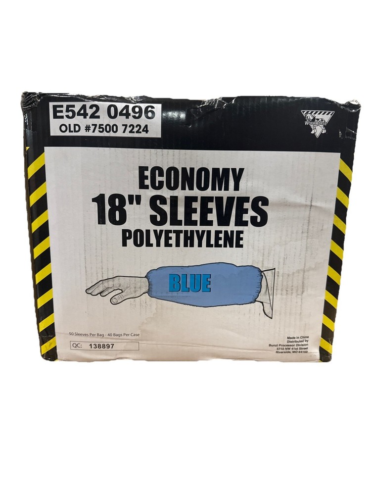 Economy 18” Sleeves Polyethylene Blue - E542 0496
