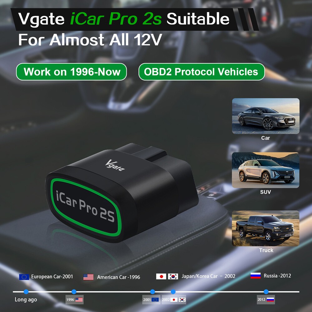 Vgate iCar Pro 2S OBD2 Scanner Bluetooth Car Code Reader for iphone & Android/PC