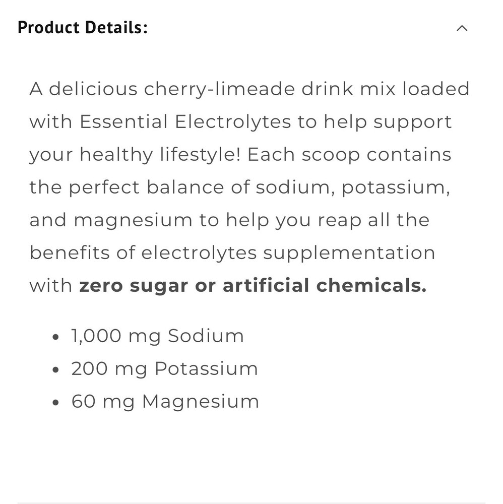 Clovis Essential Electrolytes HYDRATION DRINK MIX Cherry Limeade 30 Servings NEW