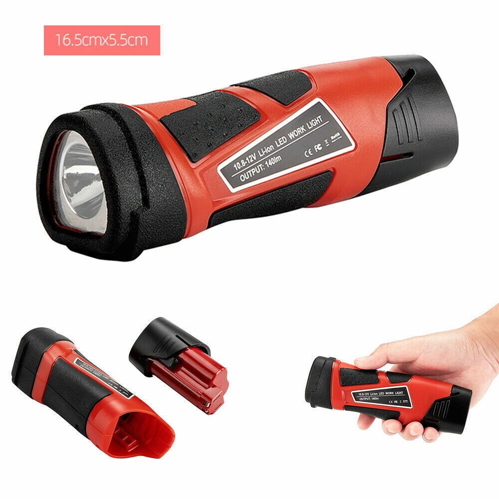 LED Work Light Flashlight For Milwaukee 12V Li-Ion Battery Torch Lamp Worklight