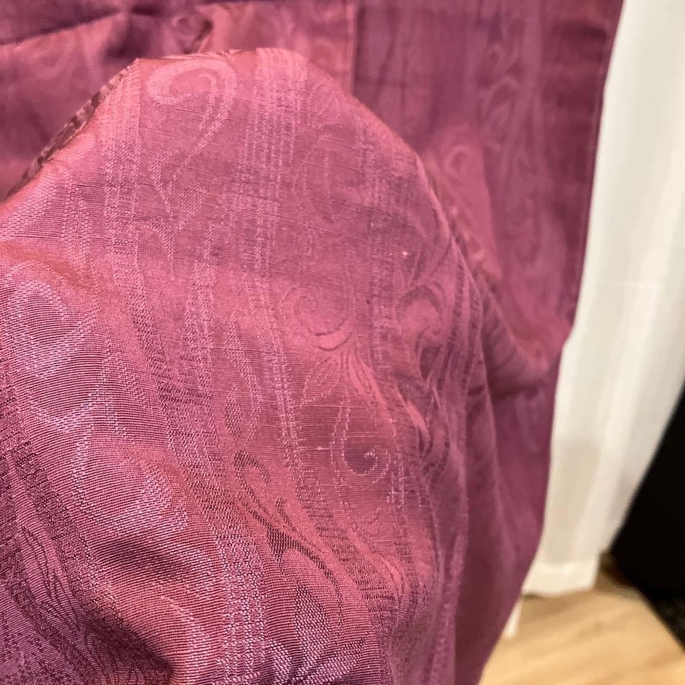 Elegant Purple Komon Kimono with Figured Pattern, Lined – Free Size, Classic Sty