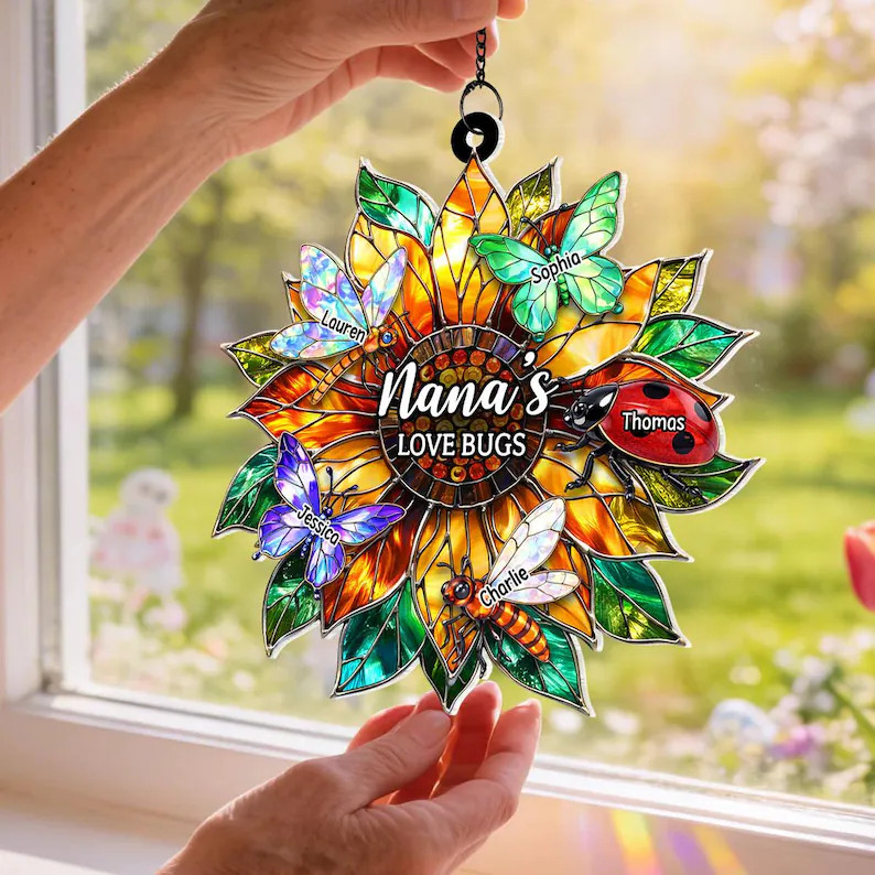 Personalized Grandmas Love Bugs Suncatcher Acrylic