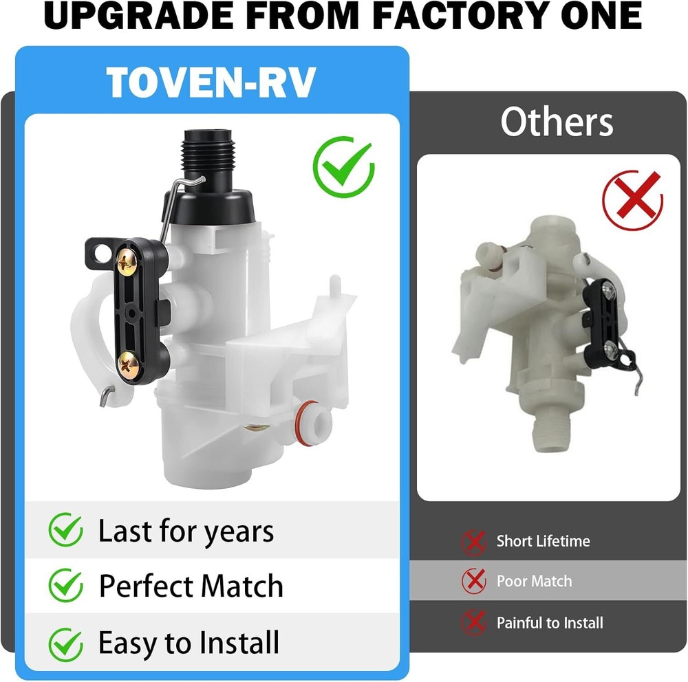 Upgraded Thetford Aqua Magic V Toilet Water Valve Replacement For RV Part# 31705