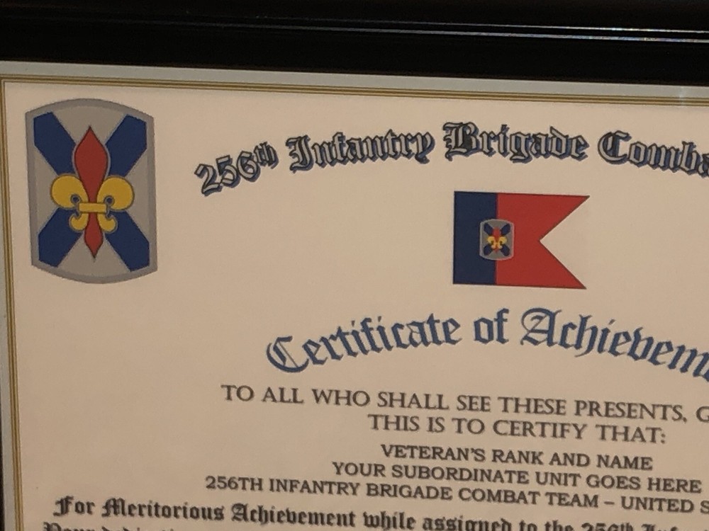 256TH INFANTRY BRIGADE COMBAT TEAM - COA / (COMMEMORATIVE CERTIFICATE)