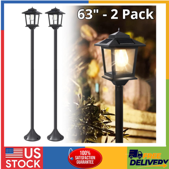 63Solar Lamp Post Lights 2Pack Outdoor Post Lights Waterproof Pole Lights Ou