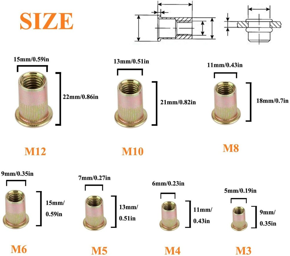 Rivet Gun Kit Rivnut Thread Setting Tool Nut Setter NutSert Metric SAE Riveting