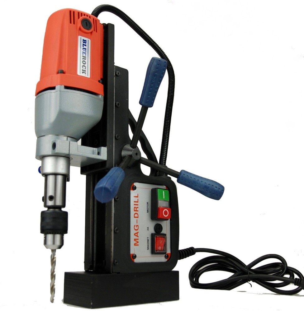 BLUEROCK ® Tools BRM-35A Magnetic Drill Press- Mag Drill Typhoon Red Color