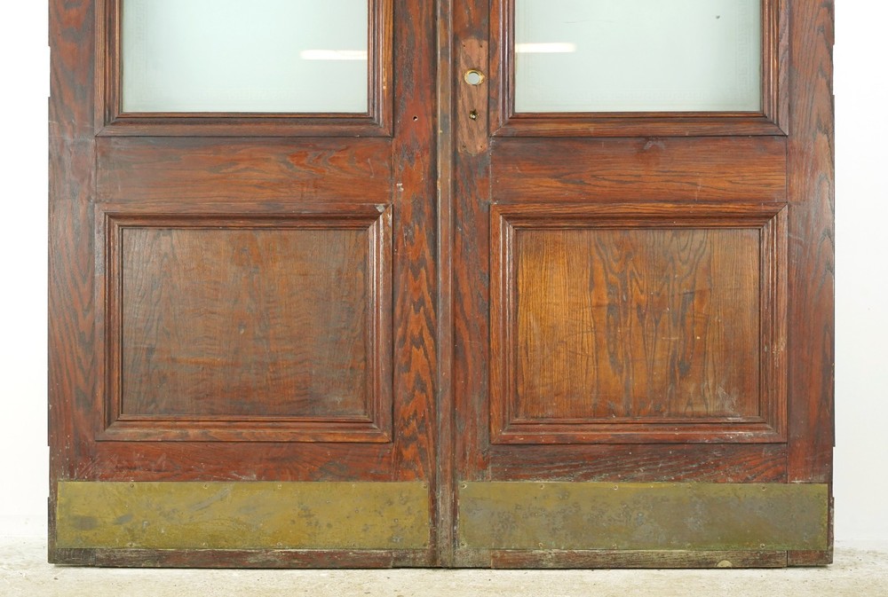 Half Lite One Panel Oak Double Doors 88.625 x 71.5 in.
