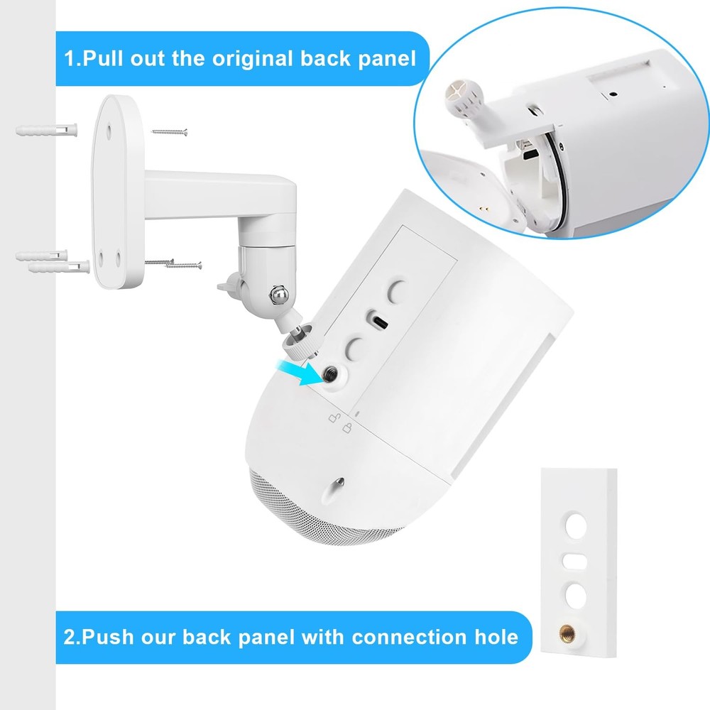 2 Pack Adjustable Wall Mount for Ring Spotlight Cam Battery/Cam white