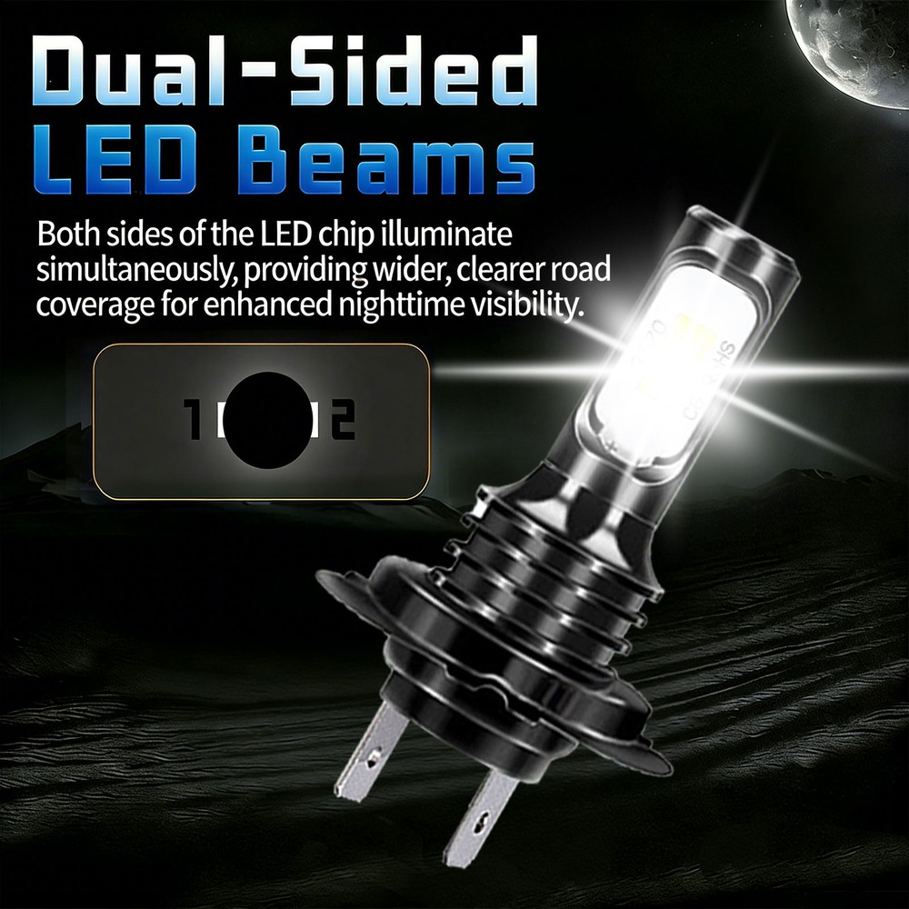 H7 + H7 LED Headlight KIT Combo Bulbs High Low Beam Super Bright White 10000K