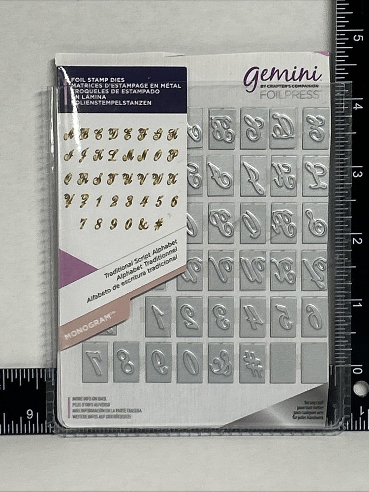 Gemini Monogram Die Traditional Script Alphabet 42 Pcs Silver