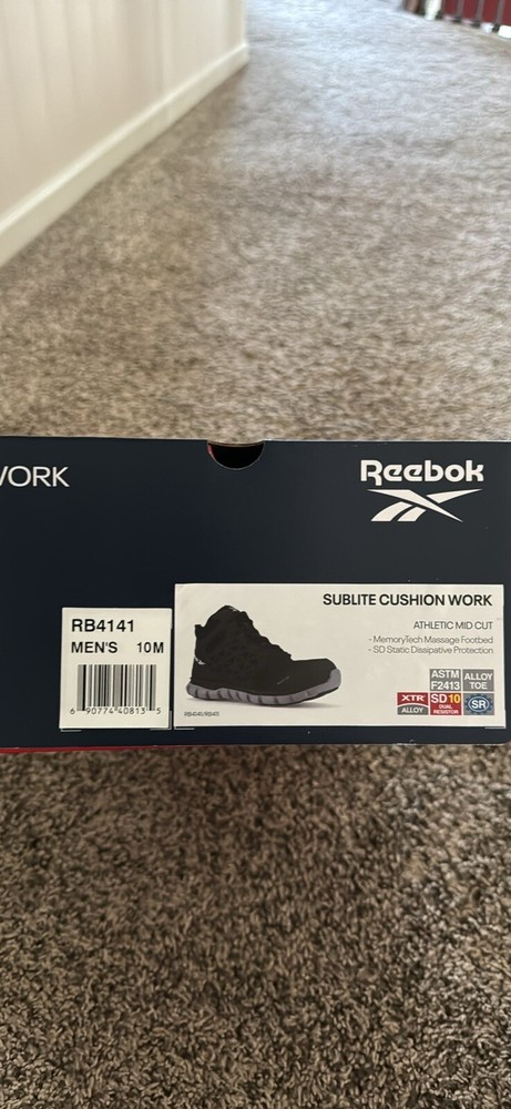 Reebok Sublite Cushion Alloy Toe Work Boot - Mens Size 10