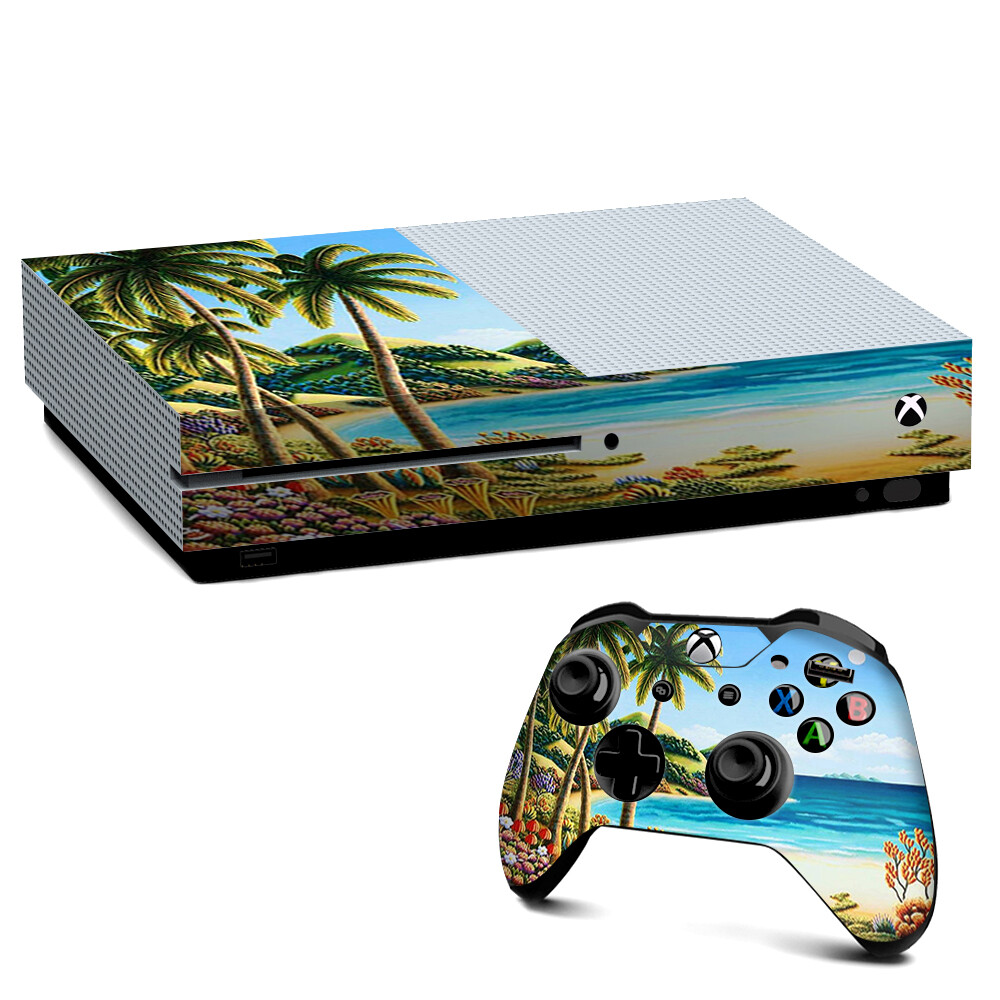 Xbox One S Console Skins Decal Wrap ONLY Beach Water Palm Trees