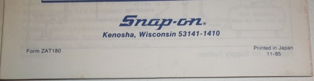 Snap-on AT180 Nibbler Instruction Manual