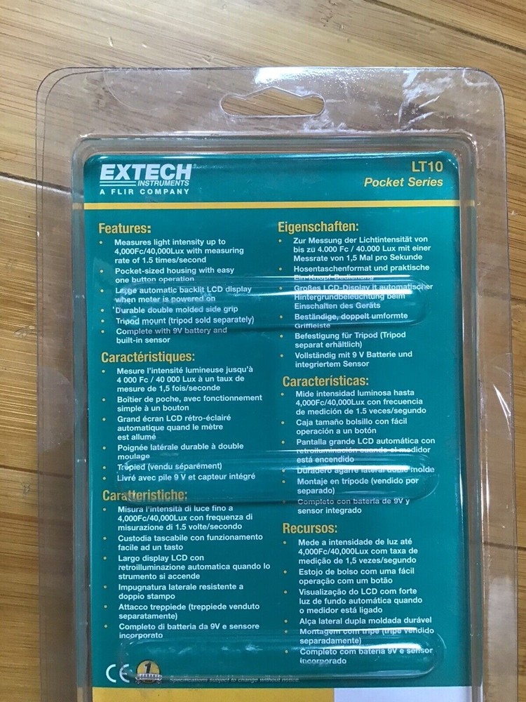 Flir, extech flir light meter LT 10 pocket series