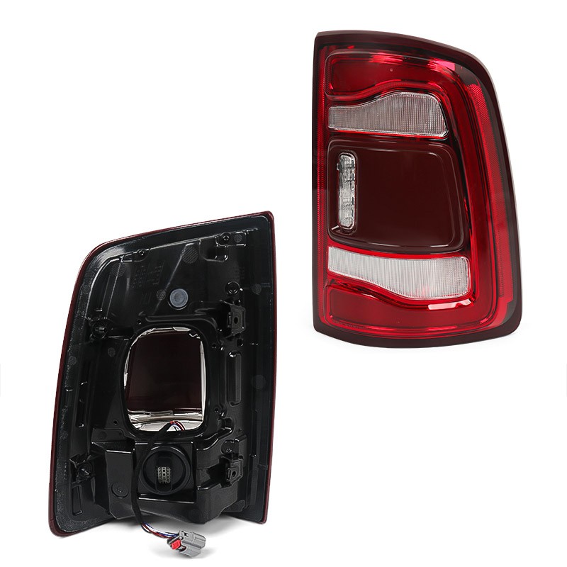 For 2019-2024 Dodge RAM 2500 3500 Red Bezel w/ Blind Spot LED Tail Light Right