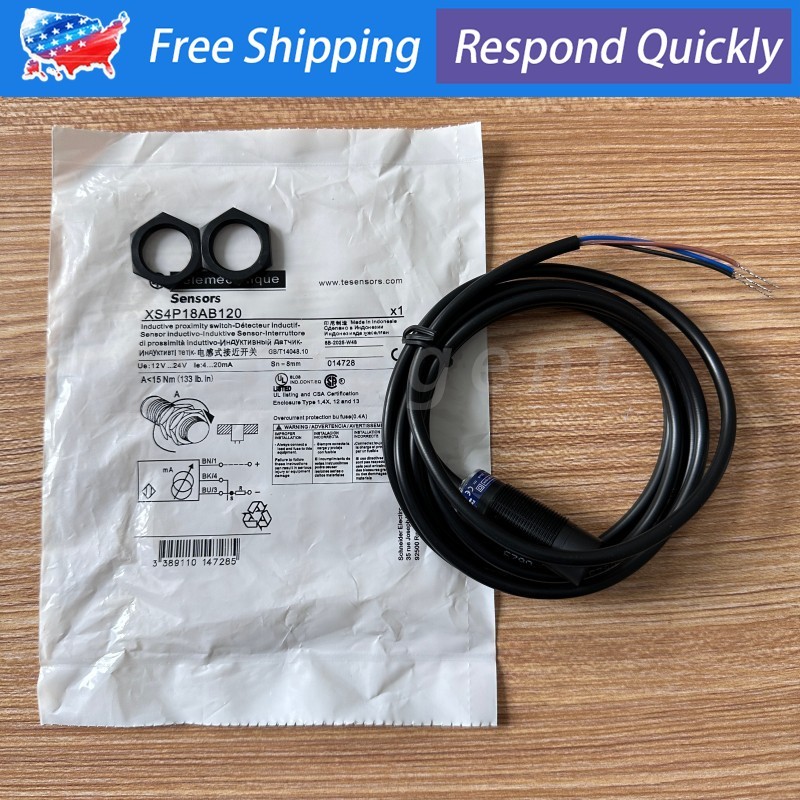 NEW For Telemecanique XS4P18AB120 Inductive Proximity Switch Sensor 12-24V 3Pin
