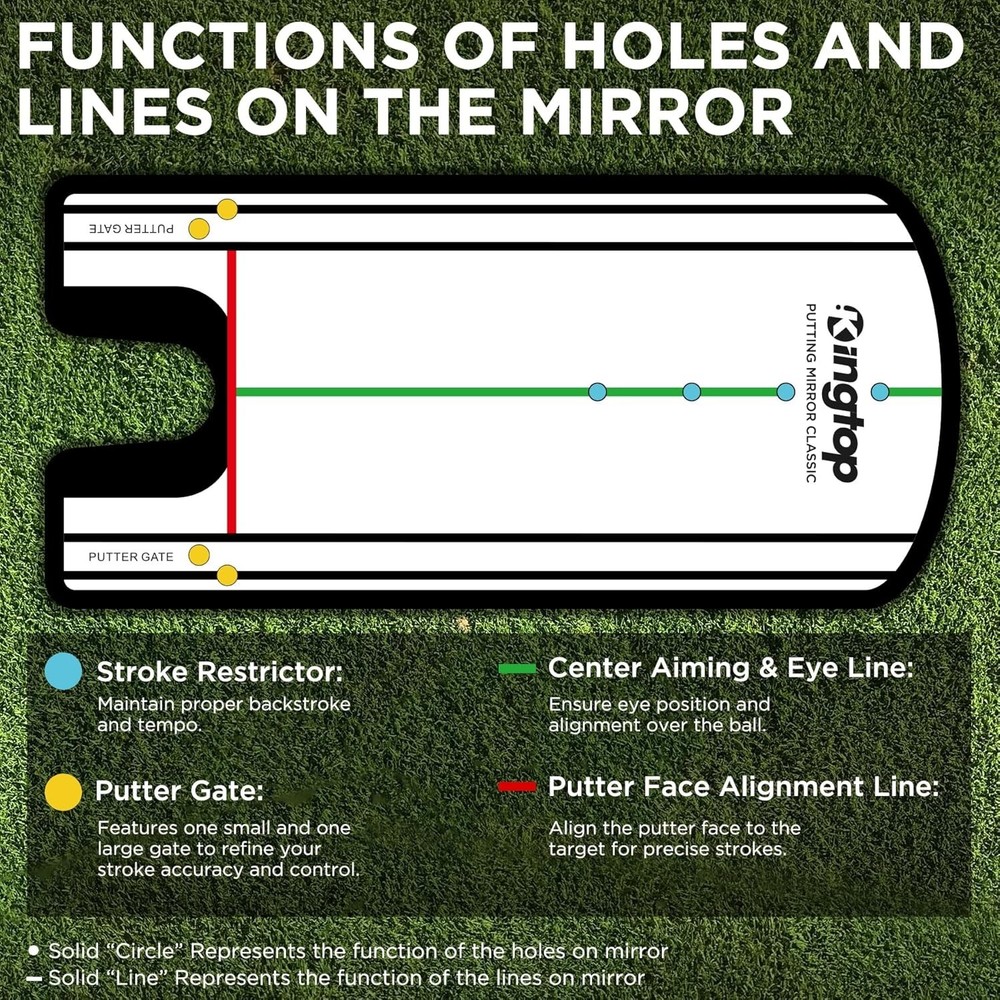 Pro-Approved Golf Putting Mirror - Master Your Alignment with Carry Bag & Tees