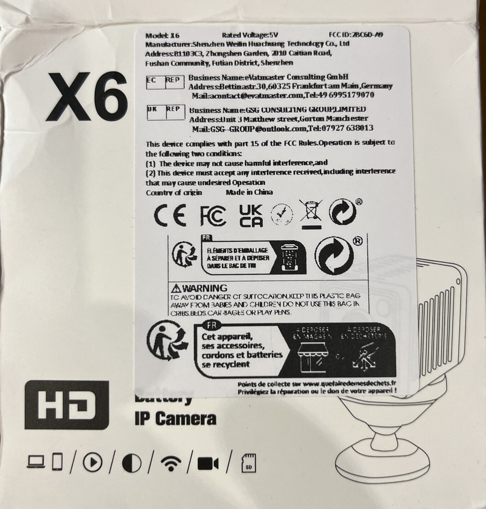 Battery Ip Camera Zoom X6
