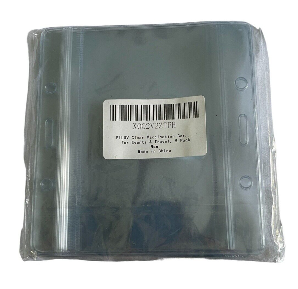 5 Pieces Vaccination & Documentation Card Holder - Clear Plastic
