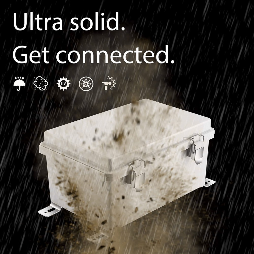 Junction Box, IP67 Waterproof Plastic Enclosure for Electrical Project, Hinge...