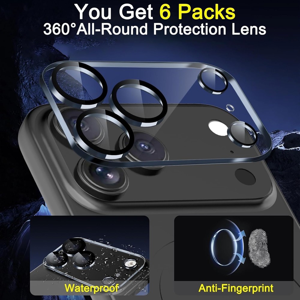 6 Pack Camera Lens Protector for iPhone 17 Pro Max Accessories, Phone NEW