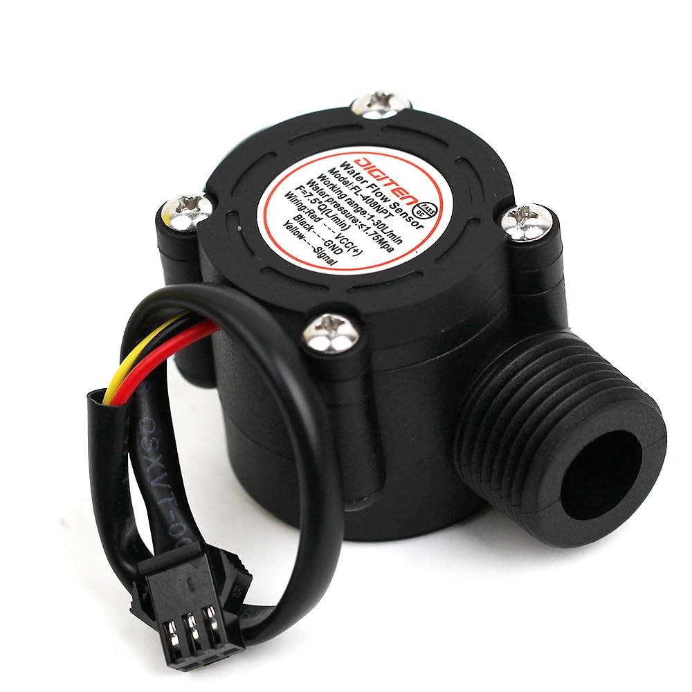 SENSTREE G1/2 ’’ Flow Hall Sensor with NPT Thread, 1-30L/Min Black