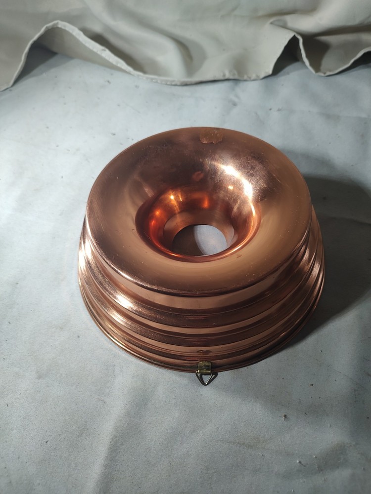 Vintage Copper Tin Lined Cake Pan or Jell-O Mold