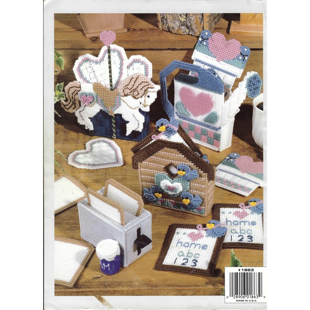 Cute N Clever Coaster Sets Plastic Canvas Pattern Book Leisure Arts #1863