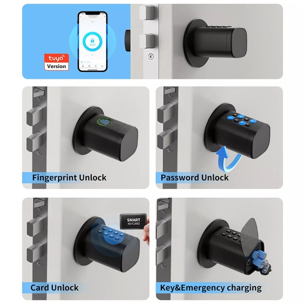 Euro Profile Modern Tuya Smart Lock APP Remote Control Key Smart Door Lock