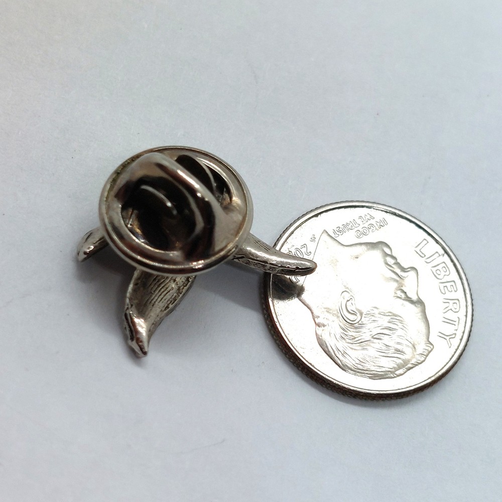 Vintage Silvertone 3D Flying Eagle Lapel Pin Soaring Spread Wings Patriotic