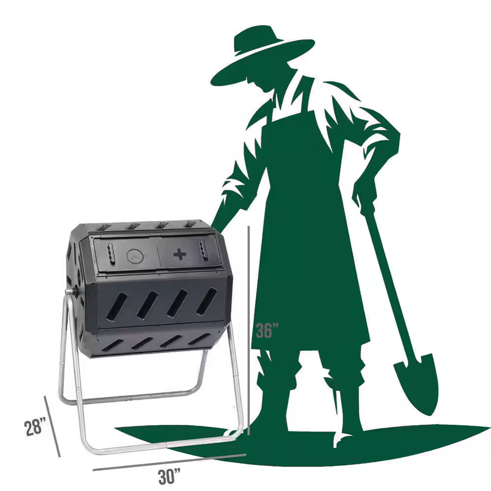 Tumbling Composter with Two Chambers for Efficient Batch Composting