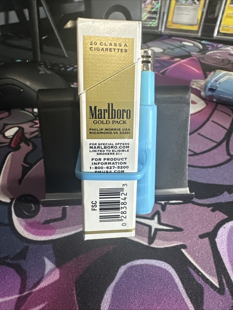 Black Lighter Holder Goes Around Cigarette Pack